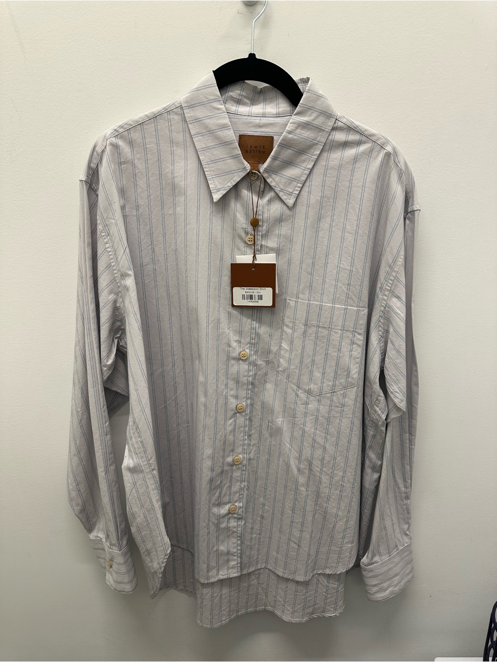 NWT - Jamie Haller Weekend Shirt - grey stripe - size small - Picture 4 of 4